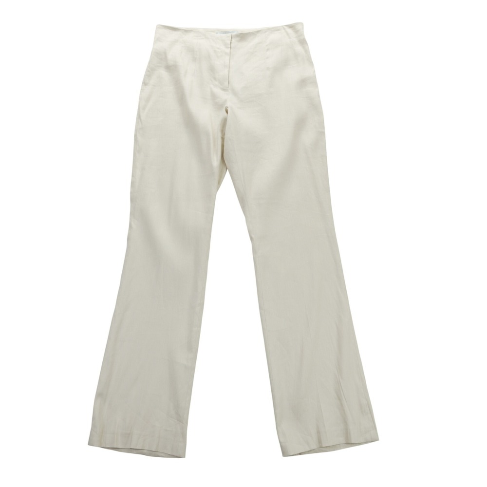 Antonio Melani Kendall Cream Linen Blend Flare Leg Trousers Pants Size 8 NWT